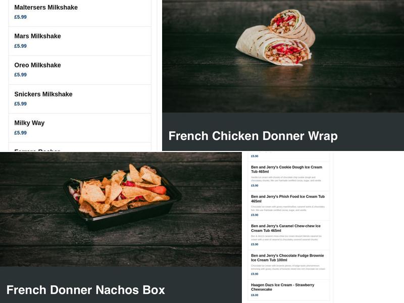 French Doner Kebab Grill & Shake Portsmouth Menu