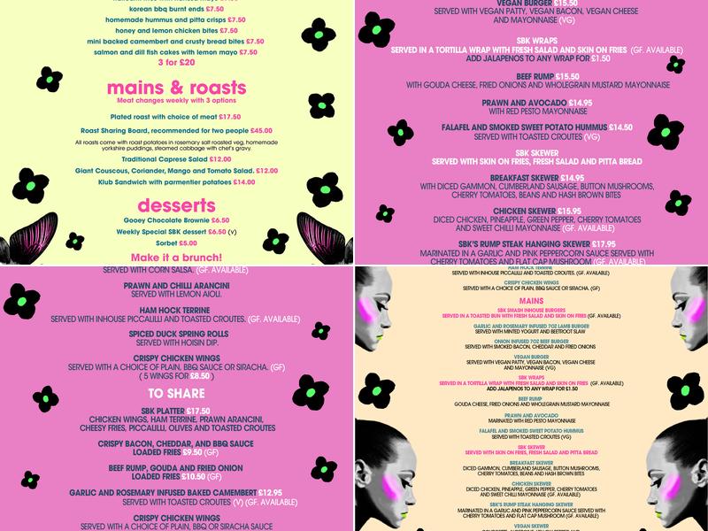 Southsea Brunch Klub Menu