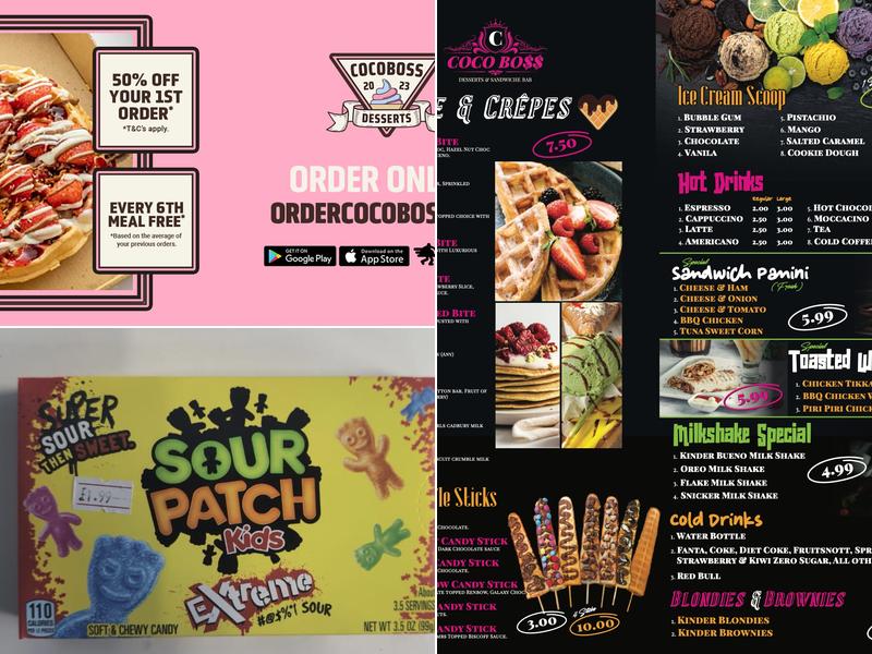 Cocoboss Dessert & Sandwich Bars Menu