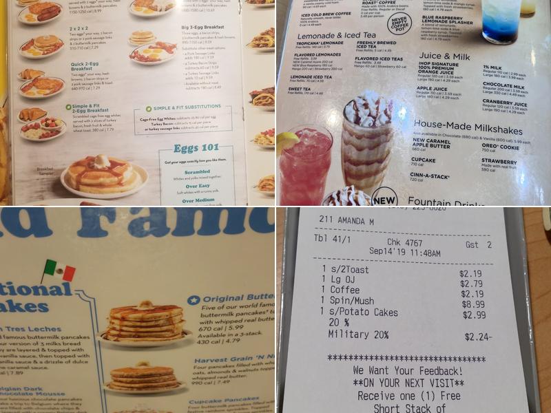 IHOP Menu