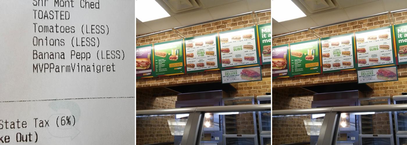 Subway Menu