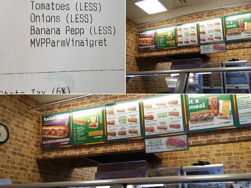 Subway Menu