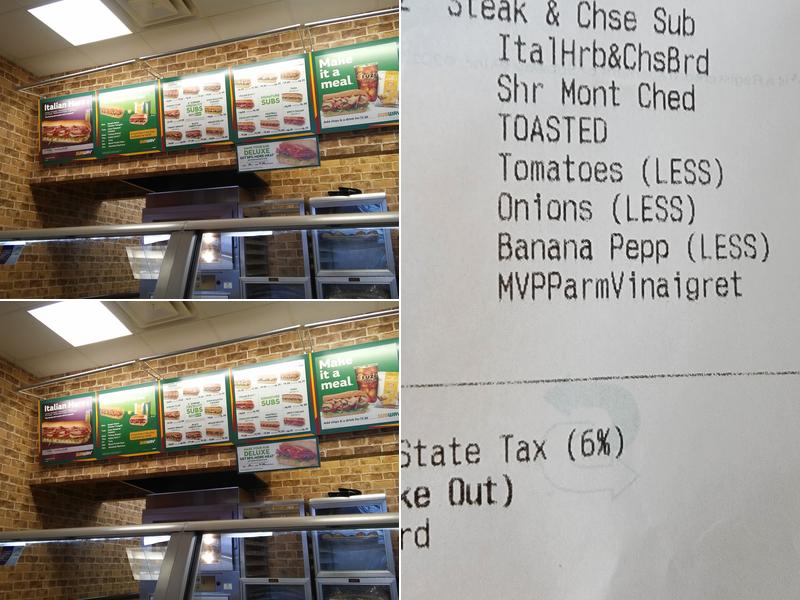 Subway Menu