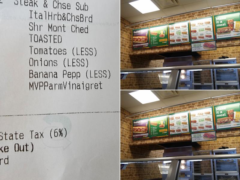 Subway Menu