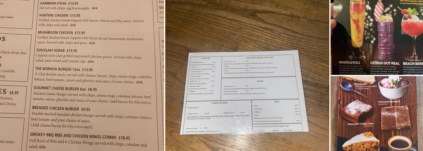 Norada Grill & Tavern Menu