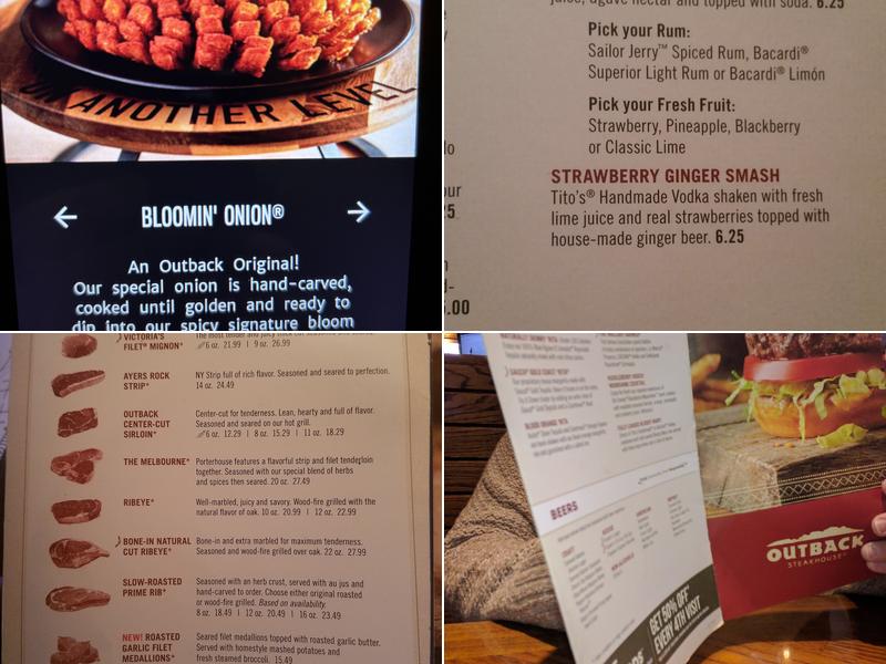 Outback Steakhouse Menu