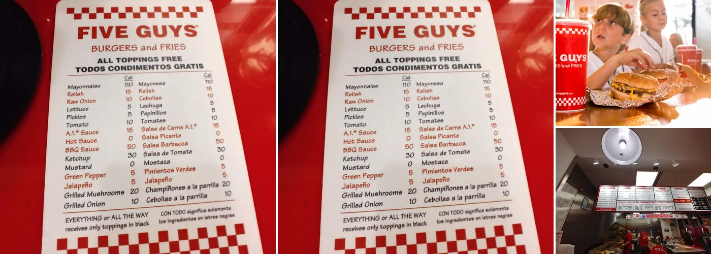 Five Guys Menu