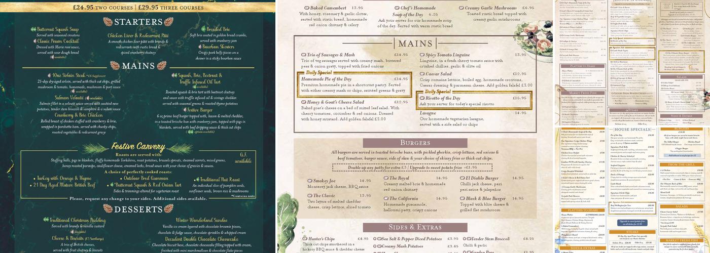 The Old Talbot Restaurant, Pub, Hotel and Takeaway Menu