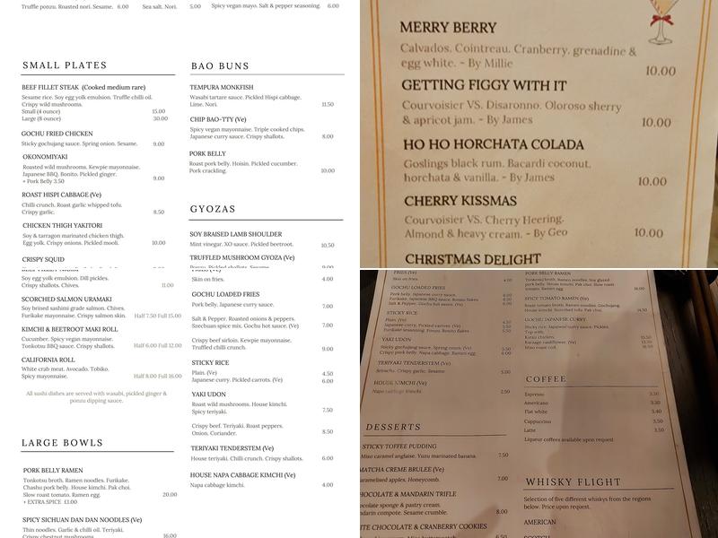 Gochu Restaurant and Bar Menu