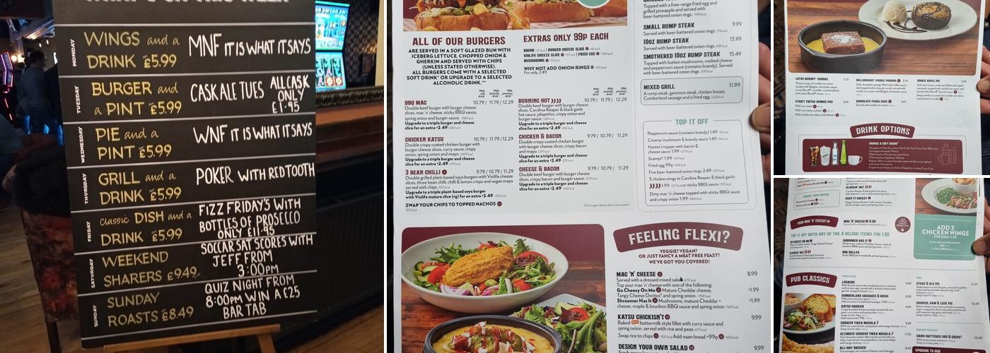 The Bull, Poulton Menu