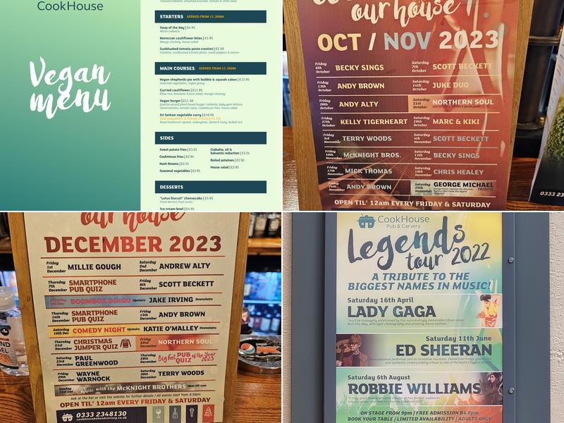 CookHouse Pub & Carvery Rainhill Menu