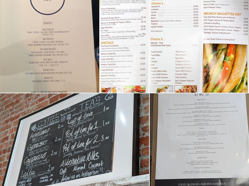 Brunch at No 10 Menu