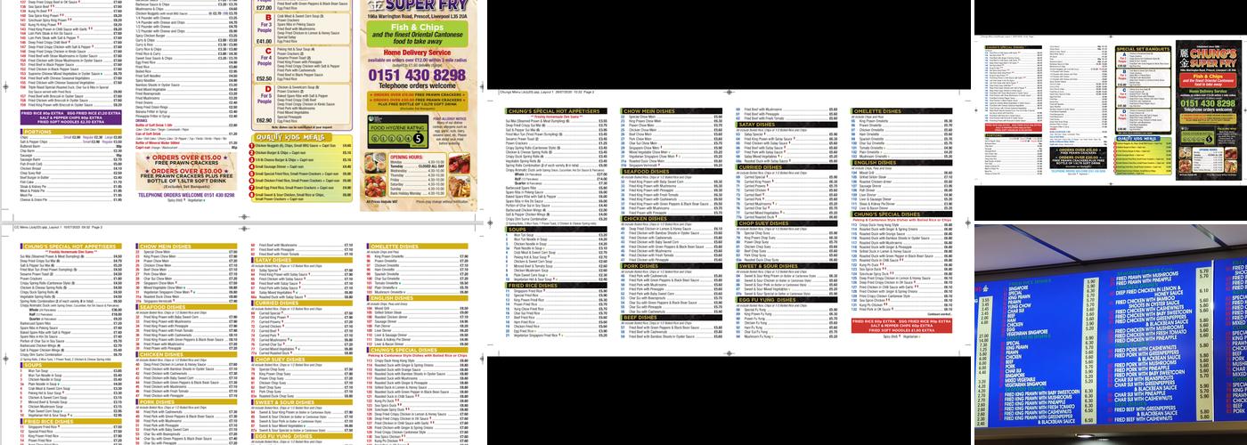 Chung's Super Fry Menu