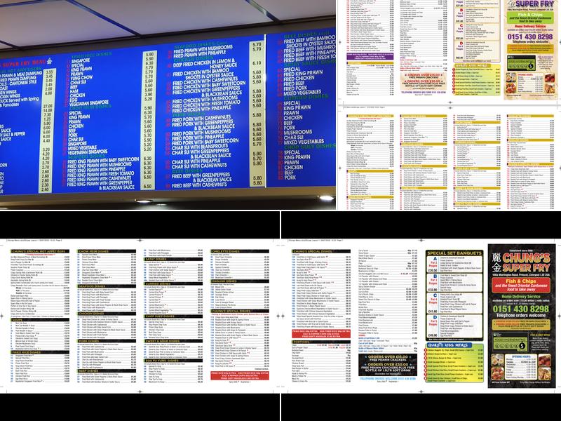 Chung's Super Fry Menu