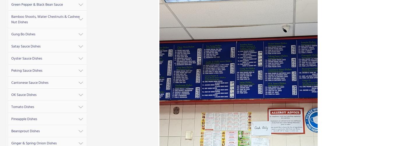 Ken's Takeaway Menu
