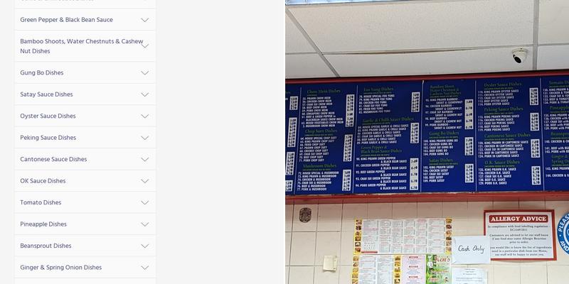Ken's Takeaway Menu