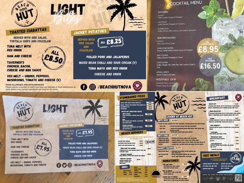 Beach Hut Cafe & Bar Menu