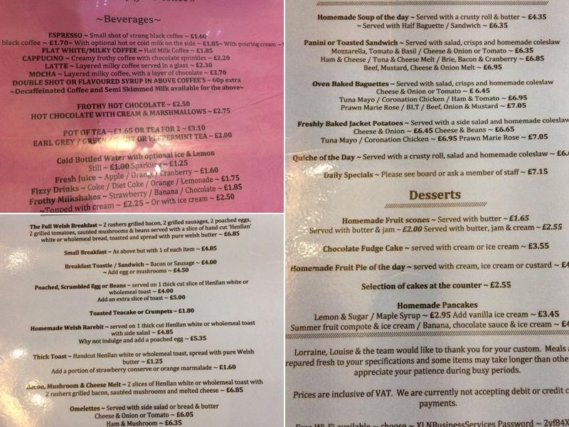 Cafe Cranberry Menu