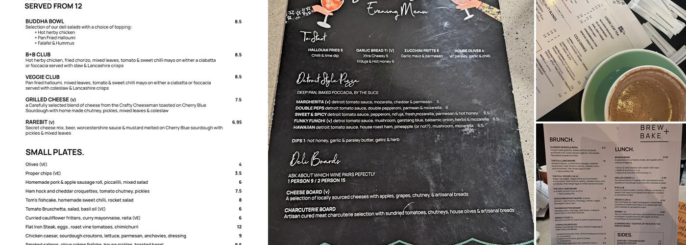 Brew + Bake @ Bishopgate Gardens Menu