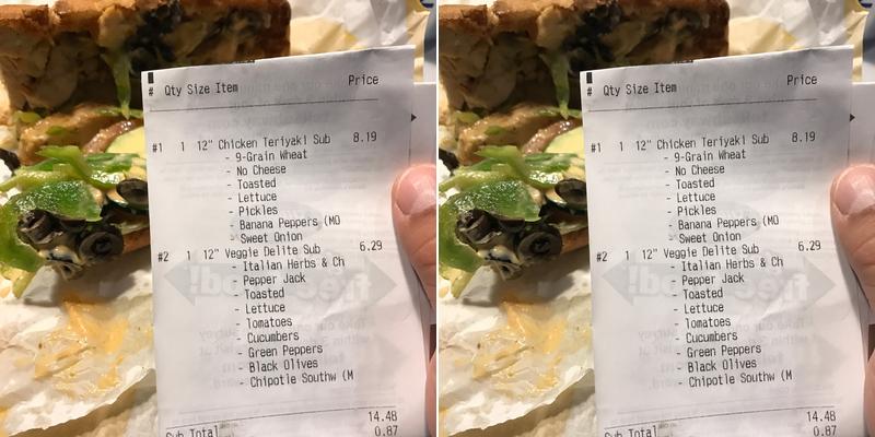 Subway Menu