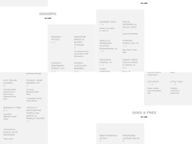 1842 Restaurant & Bar Menu