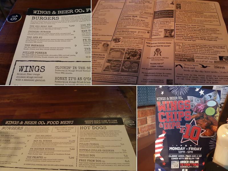 Wings & Beer Co. Menu