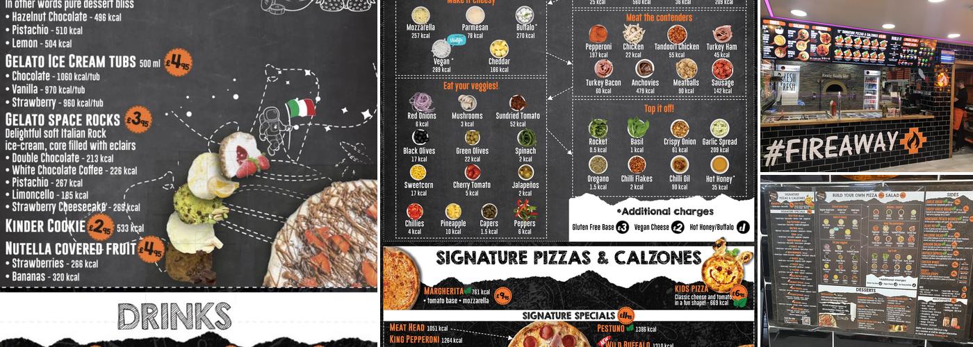 Fireaway Pizza Preston Menu