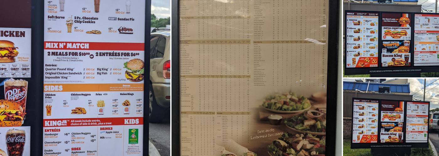 Burger King Menu