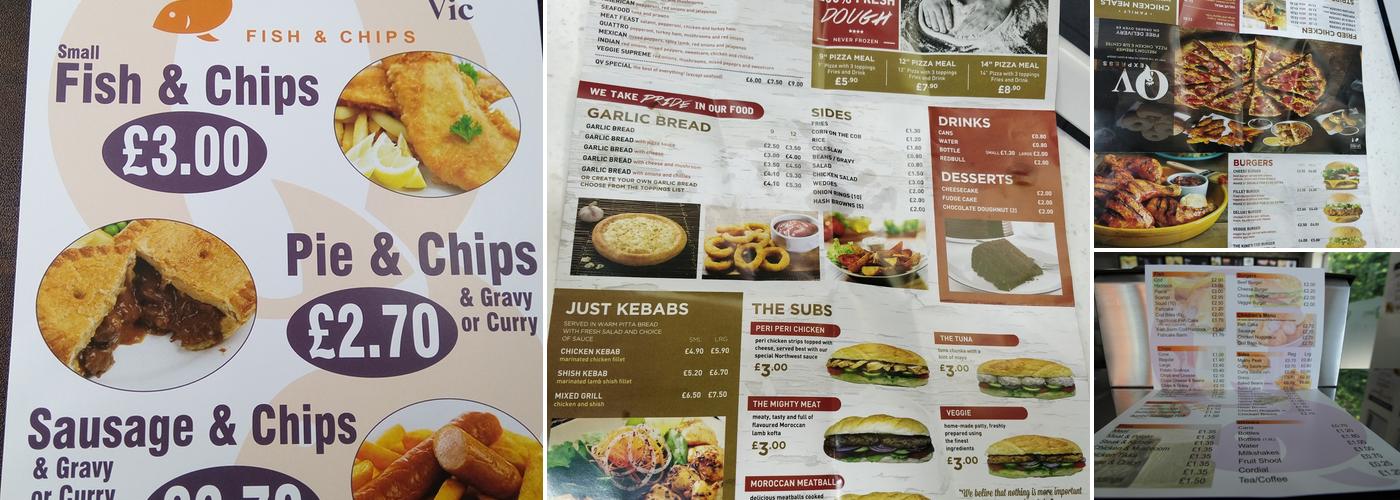 The Queen Vic Fish and Chips Menu