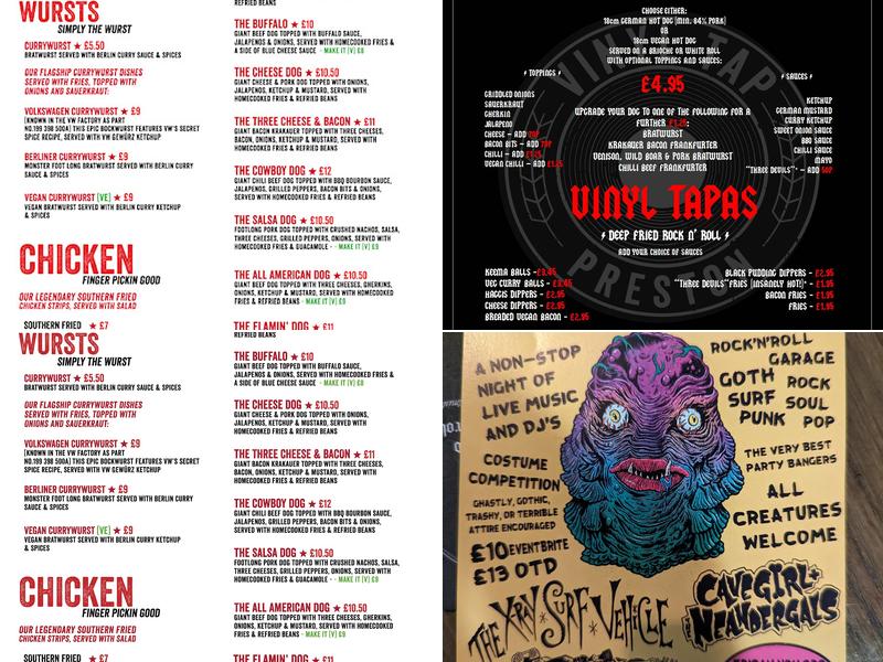 Vinyl Tap Preston Menu