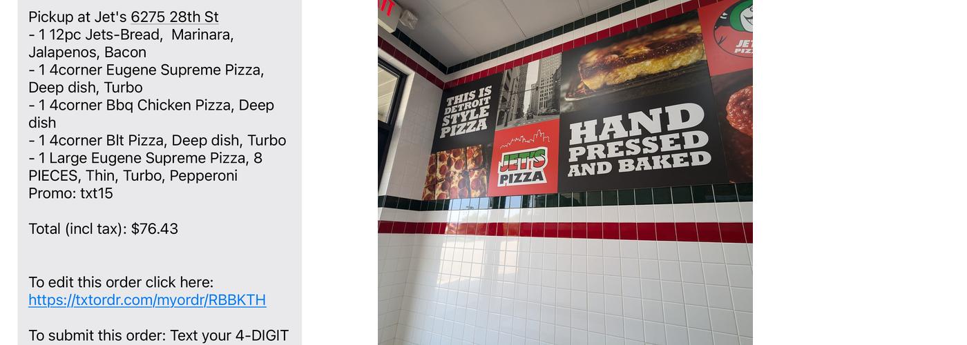 Jet's Pizza Menu