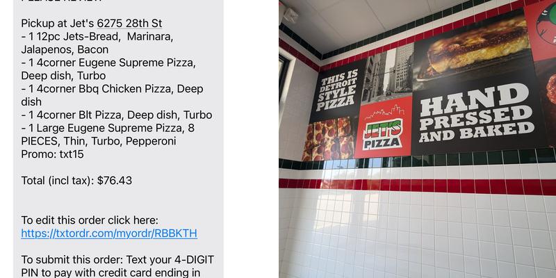 Jet's Pizza Menu