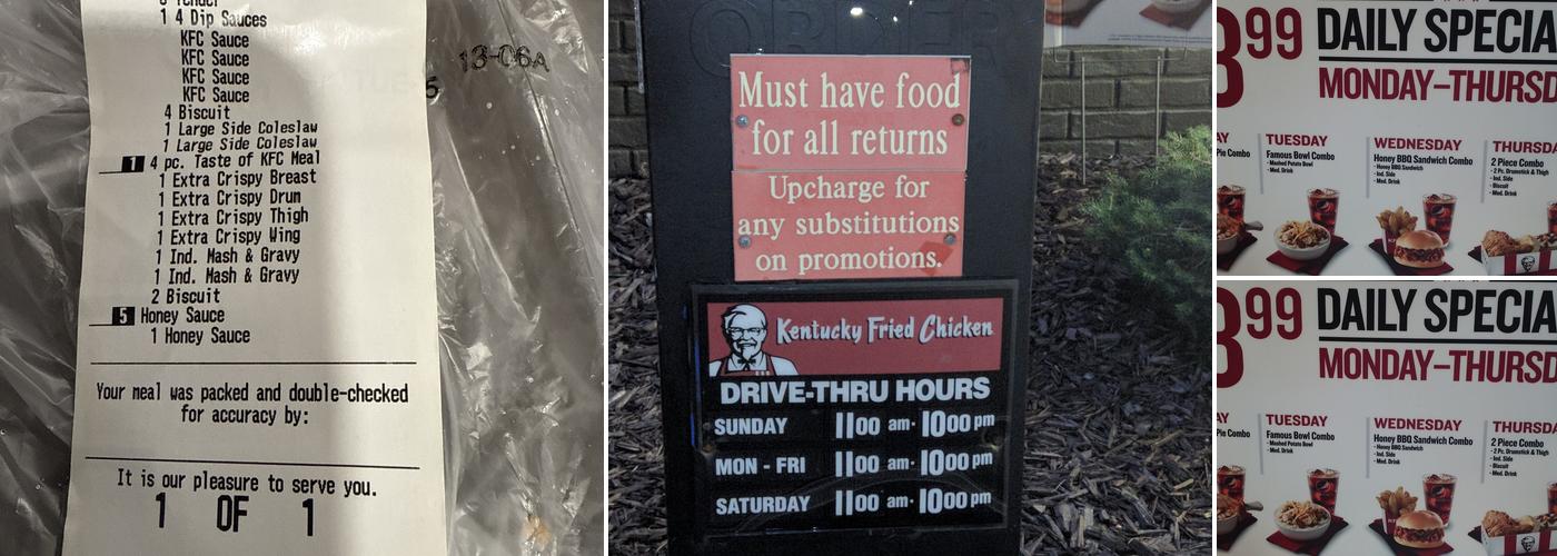 KFC Menu