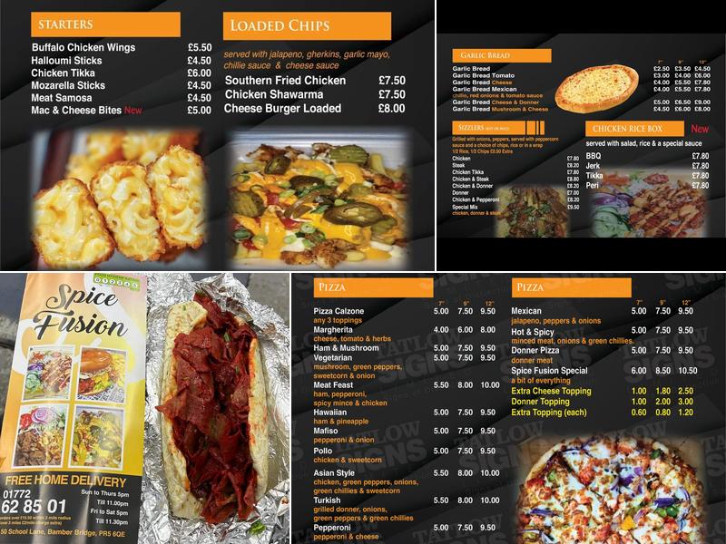 Spice Fusion Bamber Bridge Menu