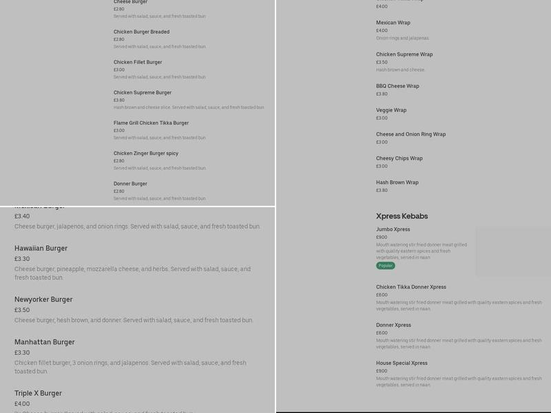 Mo's Grill House Menu