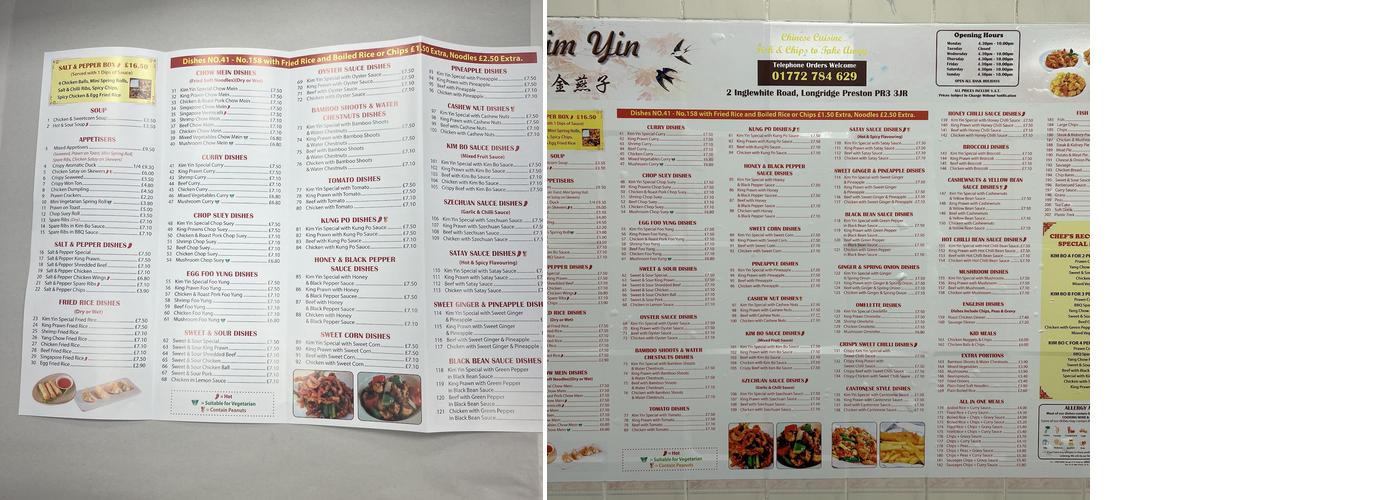 Kim-Yin Menu