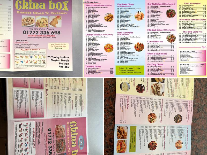 China Box Menu