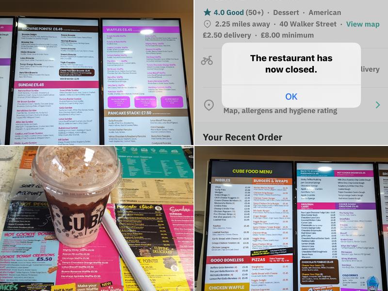 Cube Desserts Preston Menu