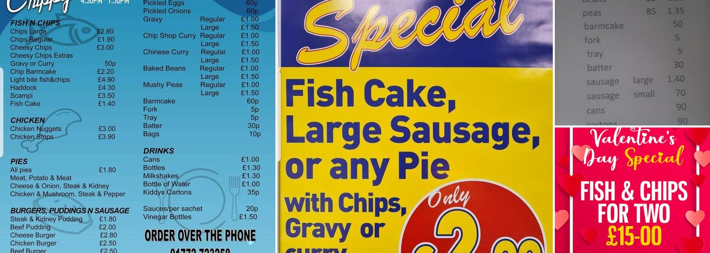 Tulketh Chippy Menu
