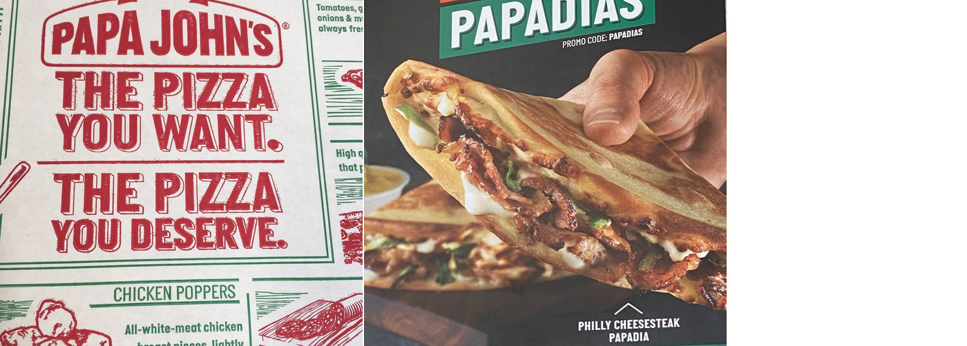 Papa Johns Pizza Menu