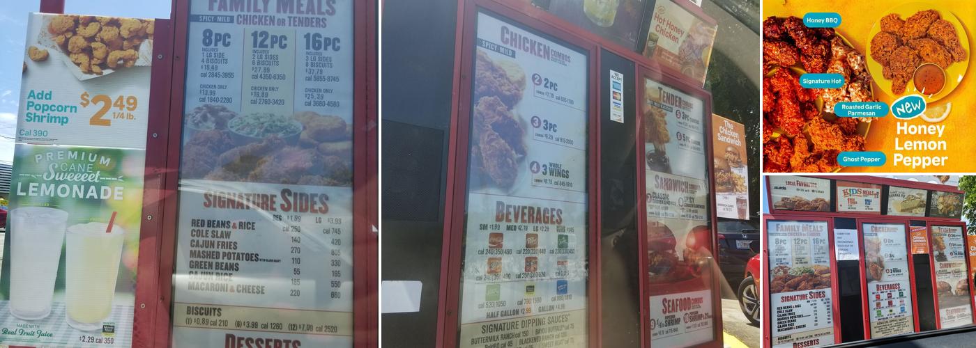 Popeyes Louisiana Kitchen Menu