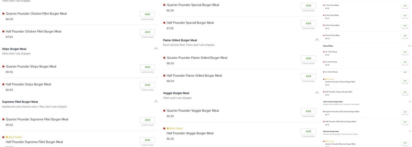 Mr. Fredy's Preston Menu