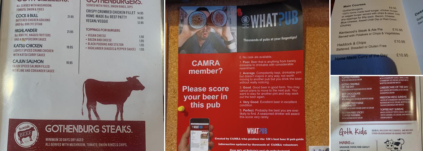 The New Prestoungrange Gothenburg Menu