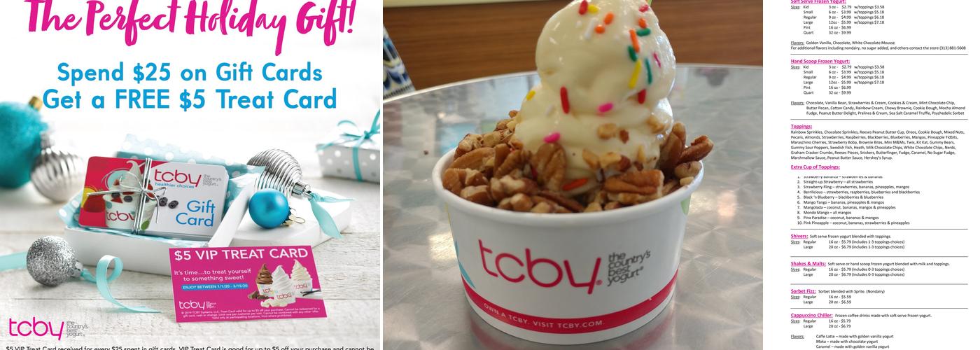 TCBY Menu