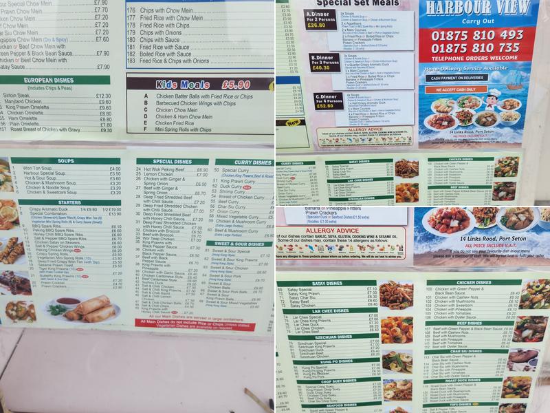 Harbour View Chinese Takeaway Menu