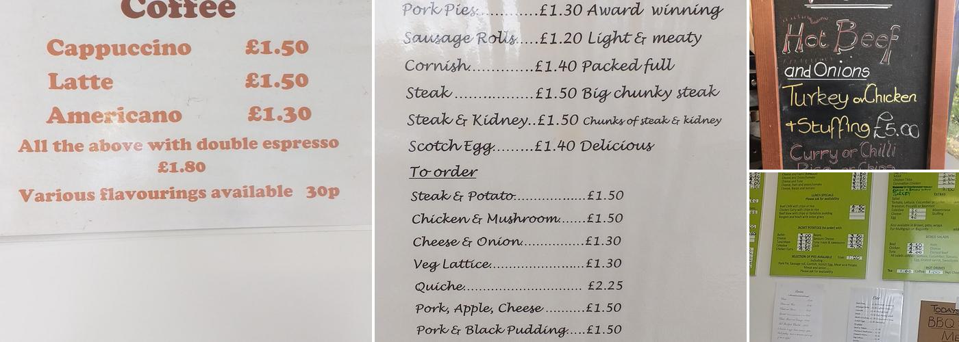 Sandy's Sandwich Shop Menu