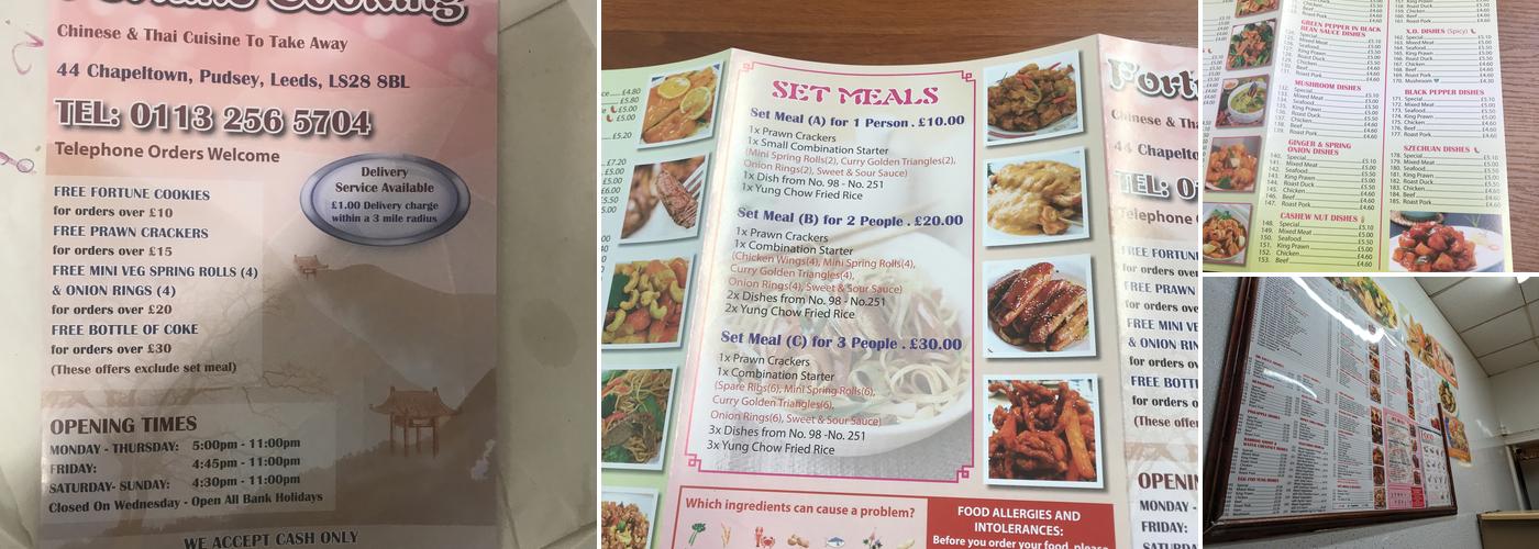 Fortune Cooking Menu