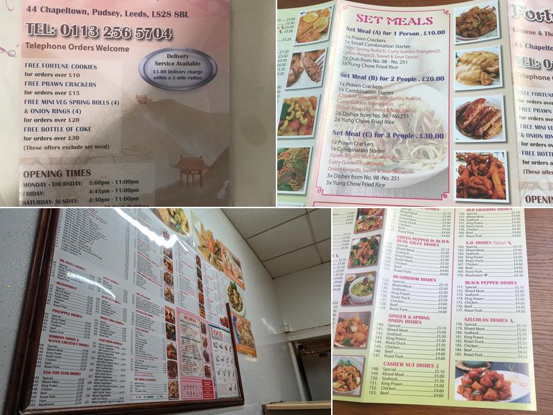 Fortune Cooking Menu