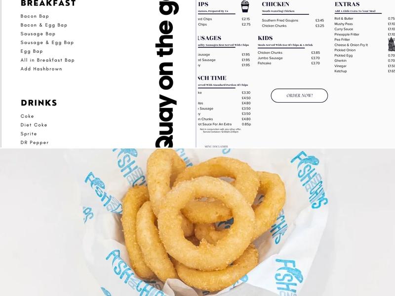 1st Quay Fish & Chips Menu