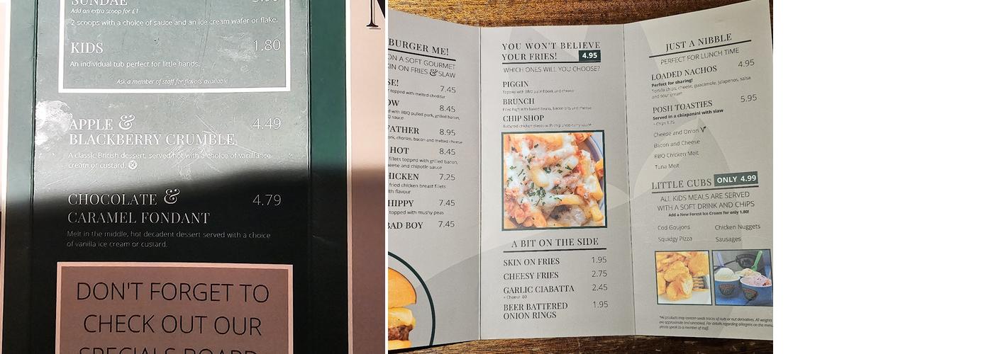 The Fox & Hounds Menu